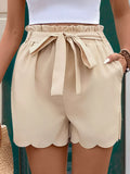 Short Feminino com Cintura Elástica e Bainha Ondulada - Acasia