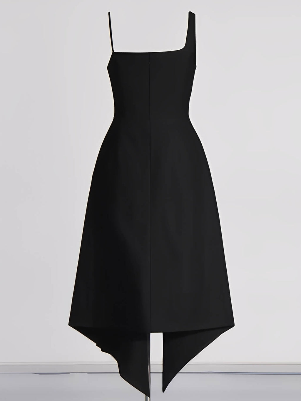 Vestido Midi Assimétrico Acinturado e Capa Sobreposta Removível – Soraya