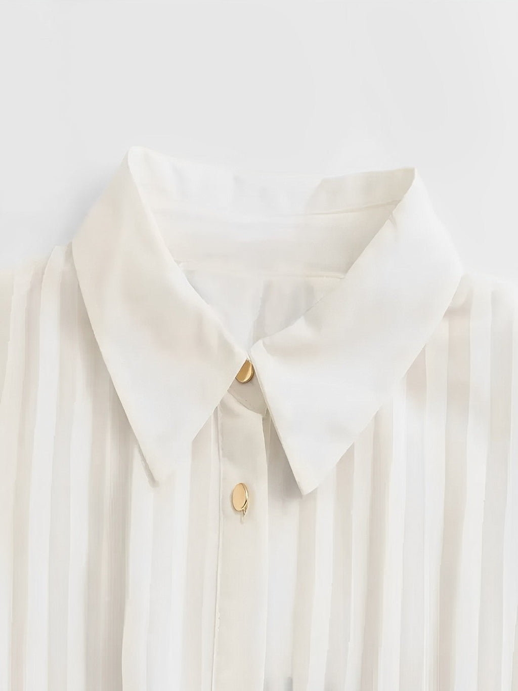 Vestido Chemise Midi Plissado com Botões Frontais – Fleur