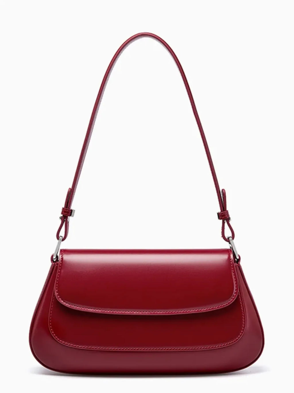 Bolsa Baguete Tiracolo em Couro Genuíno com Alça Ajustável – Briana