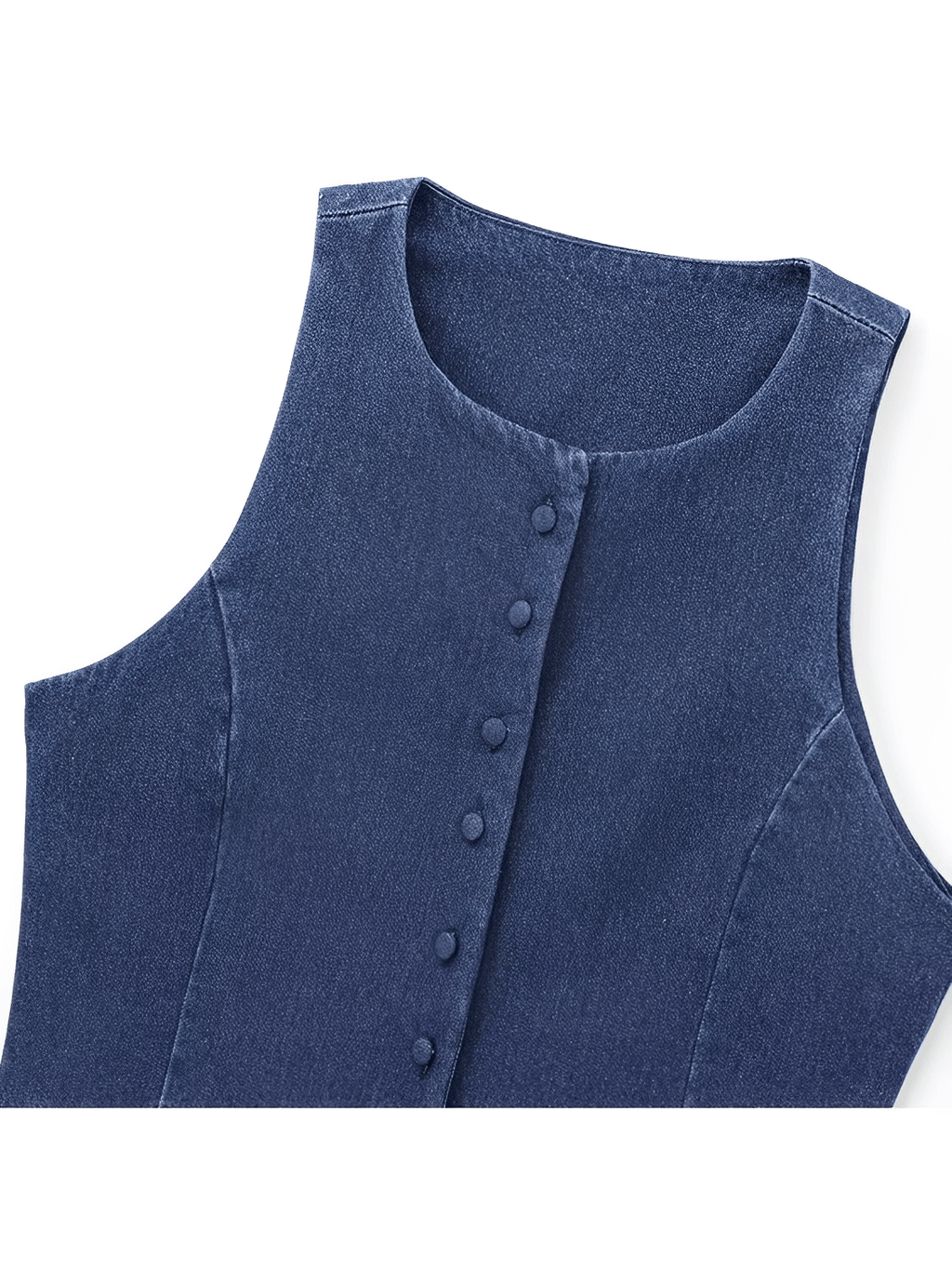Colete Jeans Acinturado com Botões Frontais e Toque Retrô – Larissa