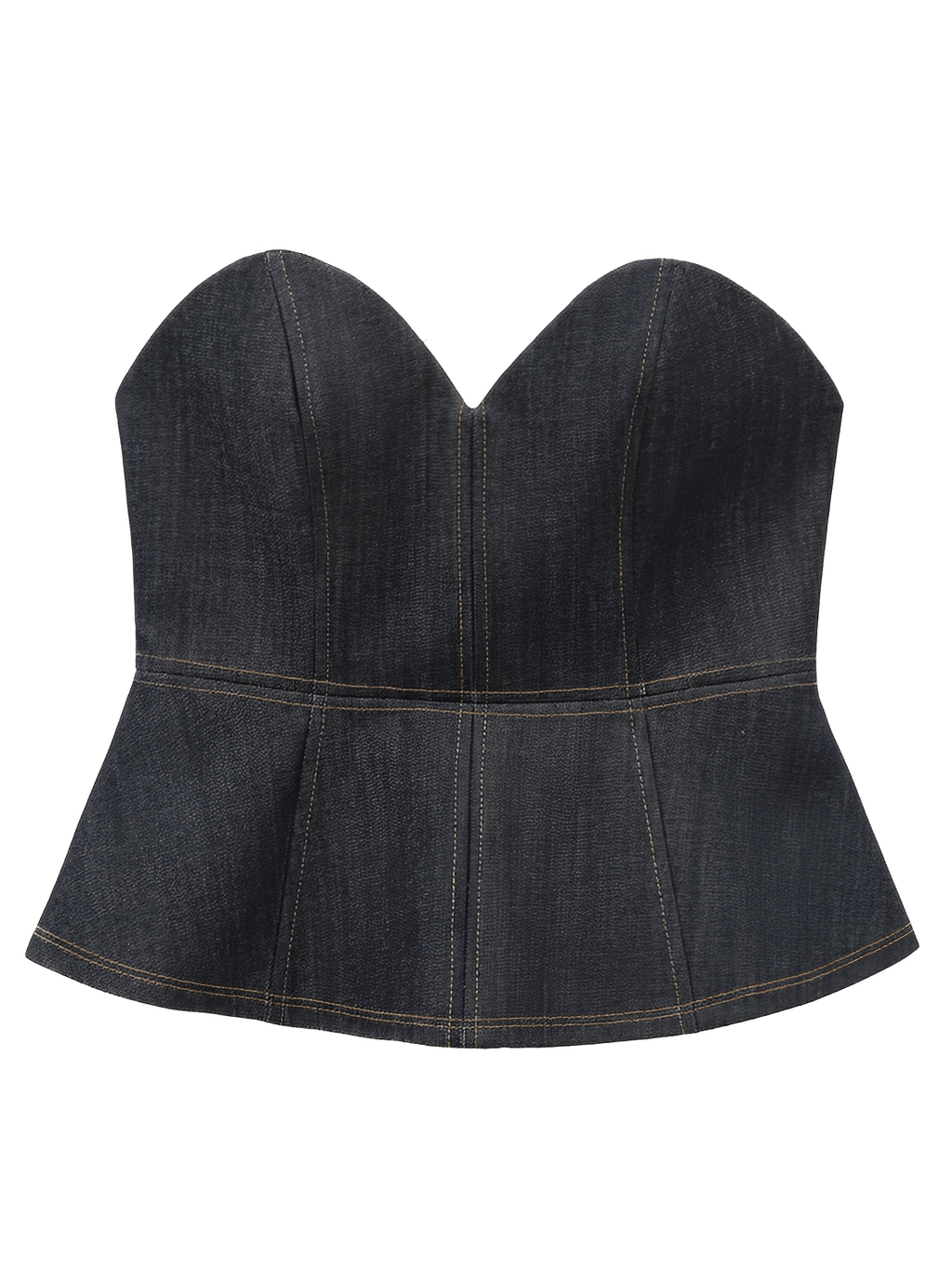 Conjunto Jeans 3 Peças Blazer Corset Peplum e Calça Pantalona - Kendall