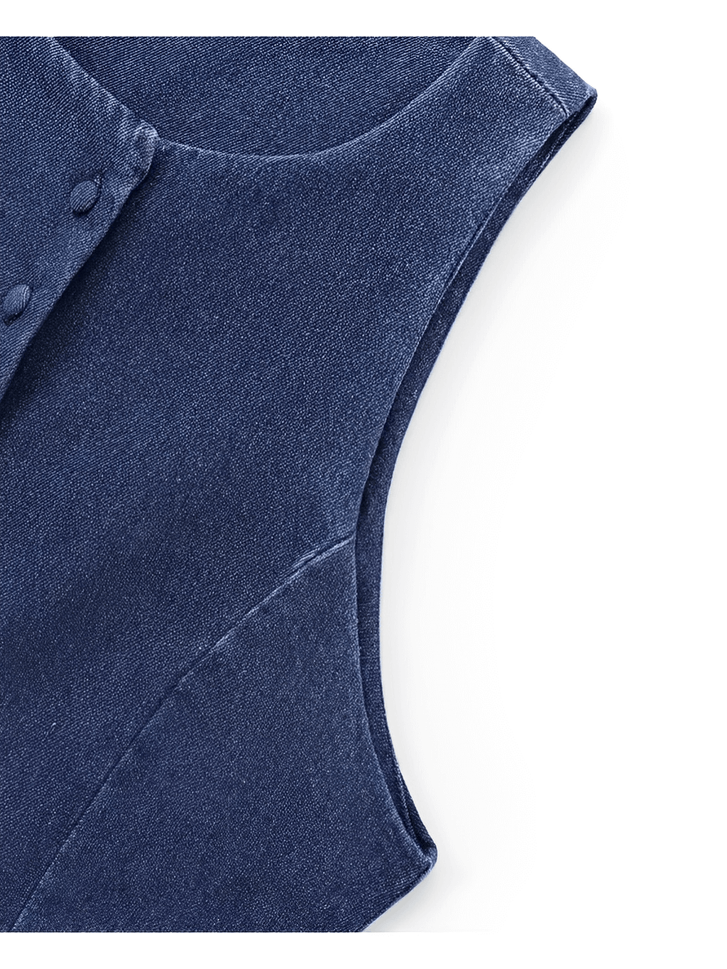 Colete Jeans Acinturado com Botões Frontais e Toque Retrô – Larissa