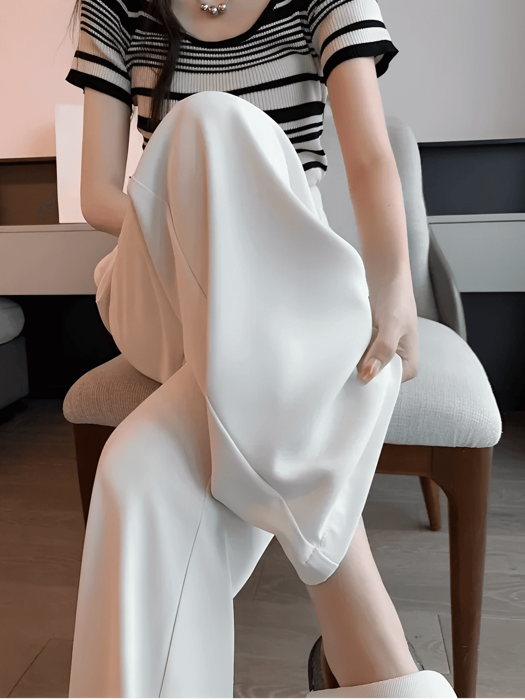 Calça  Alfaiataria Wide Leg Cintura Alta com Lenço Removível  – Amara