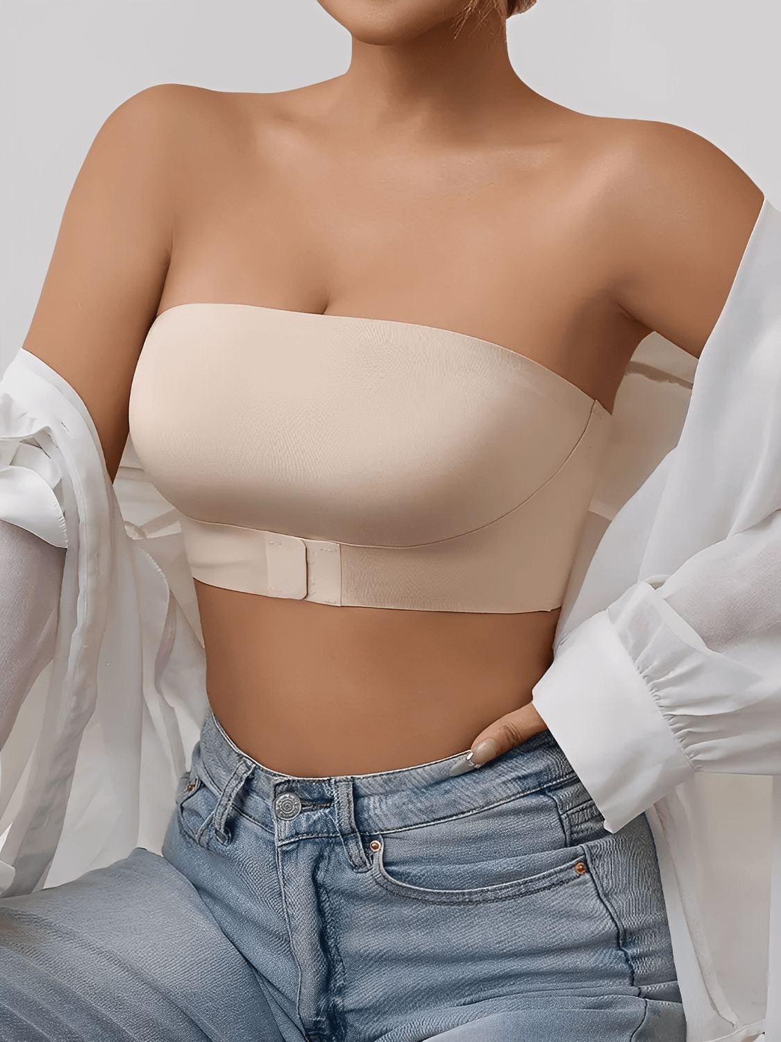Kit 2 Sutiãs Tomara Que Caia Sem Costura com Fecho Frontal e Sem Bojo – Marion