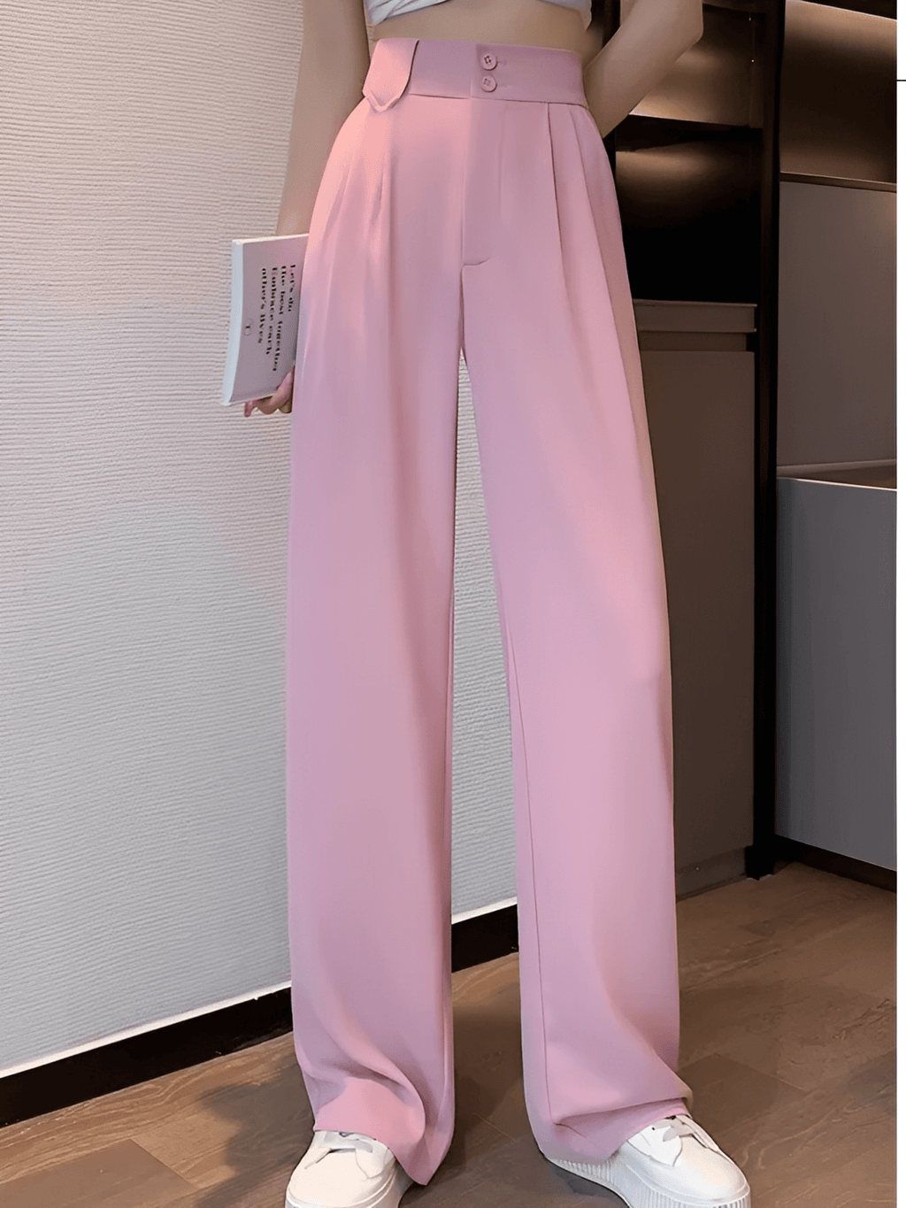 Calça  Alfaiataria Wide Leg Cintura Alta com Lenço Removível  – Amara