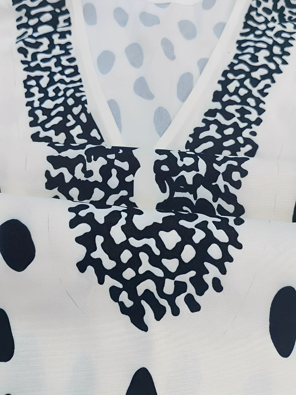 Conjunto Estampado Bata Manga Morcego Gola V e Calça Pantacourt - Elana