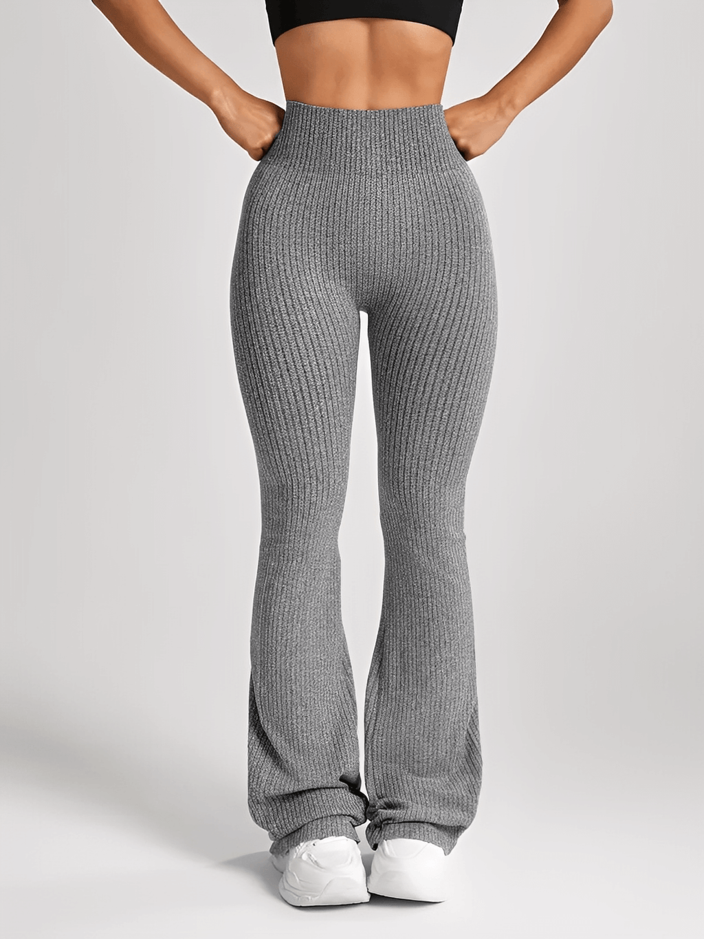 Calça Flare Canelada 3D com Cintura Alta e Efeito Lifting – Juliete