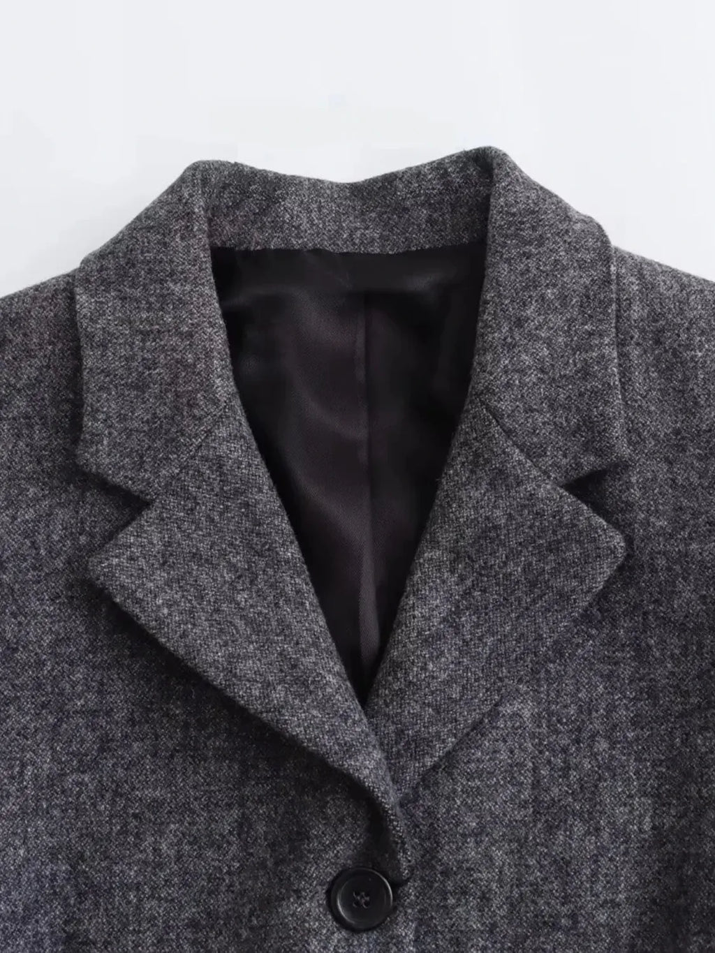 Conjunto de Blazer com Colarinho e Saia Midi em Lã Batida - Anastacia