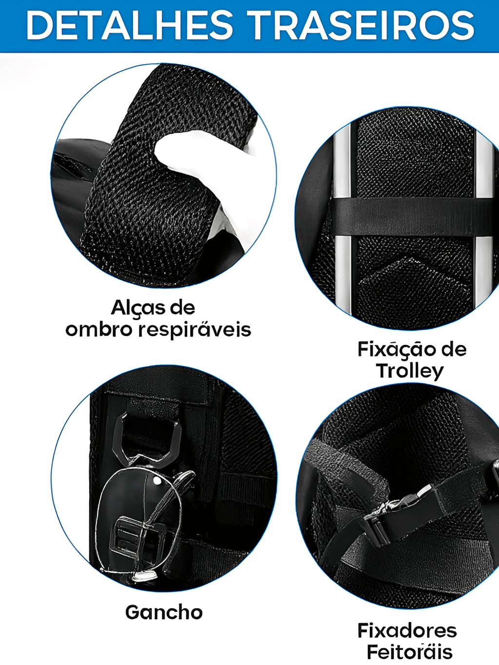 Mochila Multifuncional para Viagem com Compartimentos Internos e Externos e Compressor à Vácuo – Tati