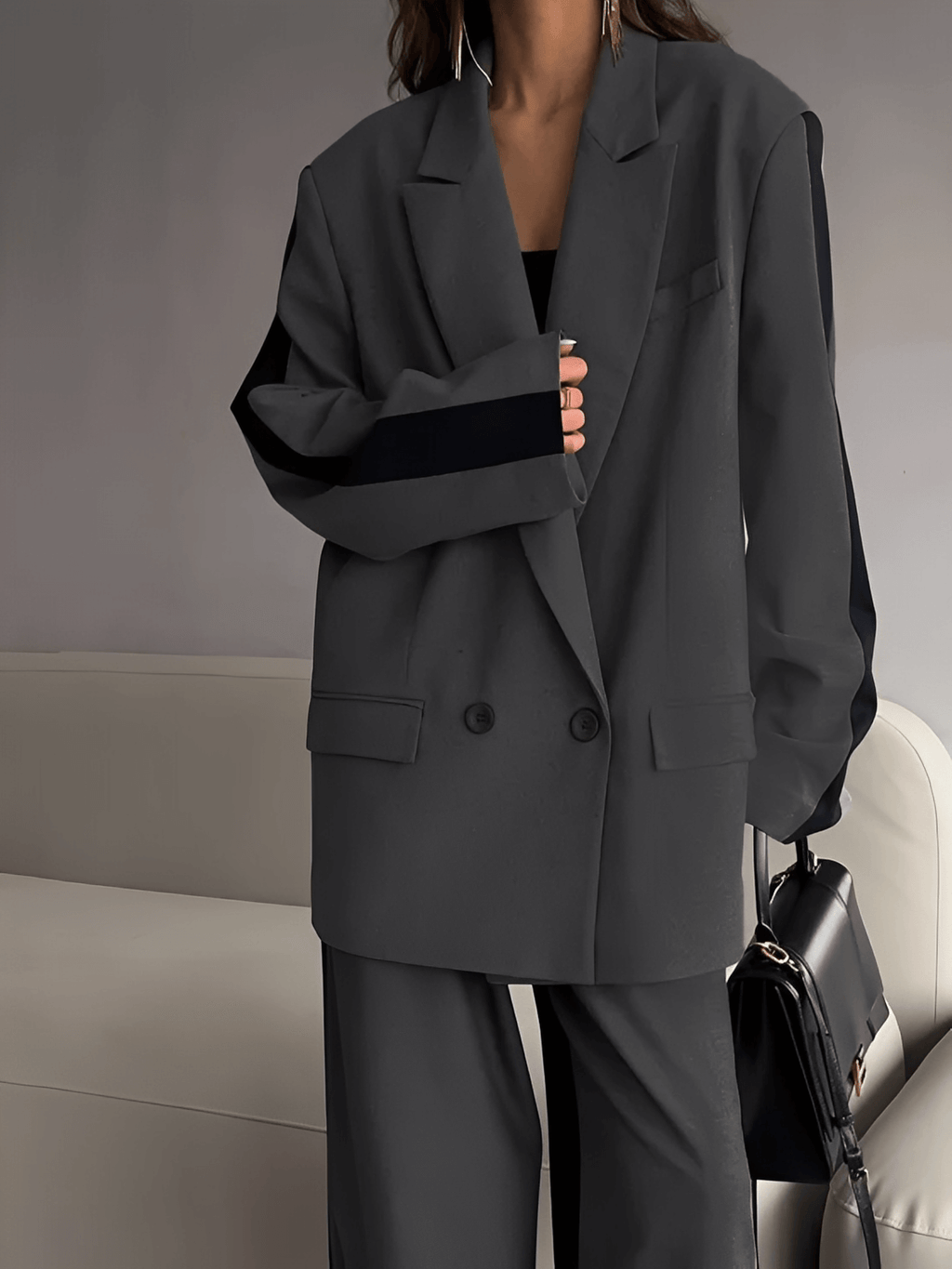 Conjunto de Alfaiataria com Blazer Oversized e Calça Pantalona – Damares