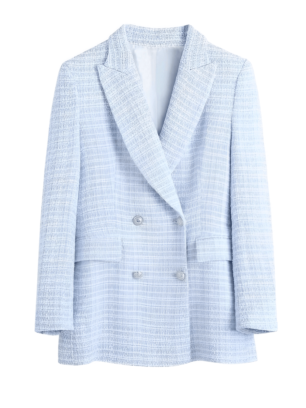 Blazer Tweed Texturizado com Fechamento Trespassado – Fiorella