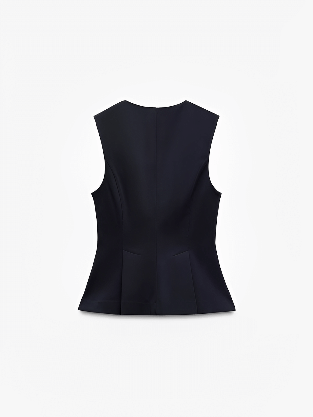 Blusa Feminina Peplum Estruturada com Decote V e Zíper Frontal - Cricia