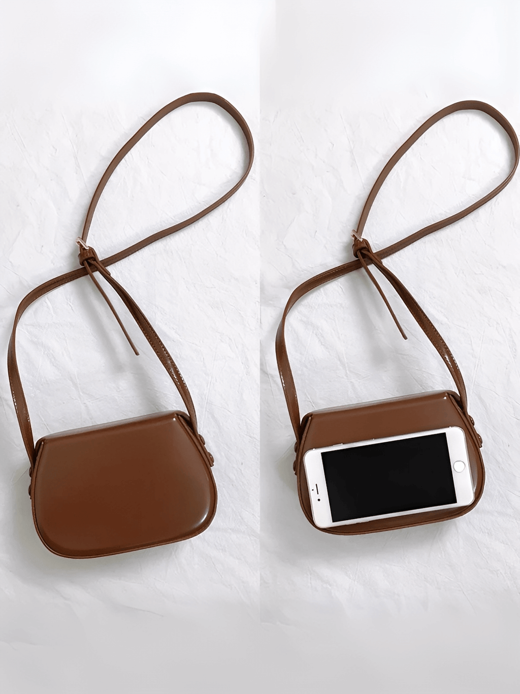 Bolsa Feminina em Couro PU com Design Arredondado e Alça Regulável – Odete