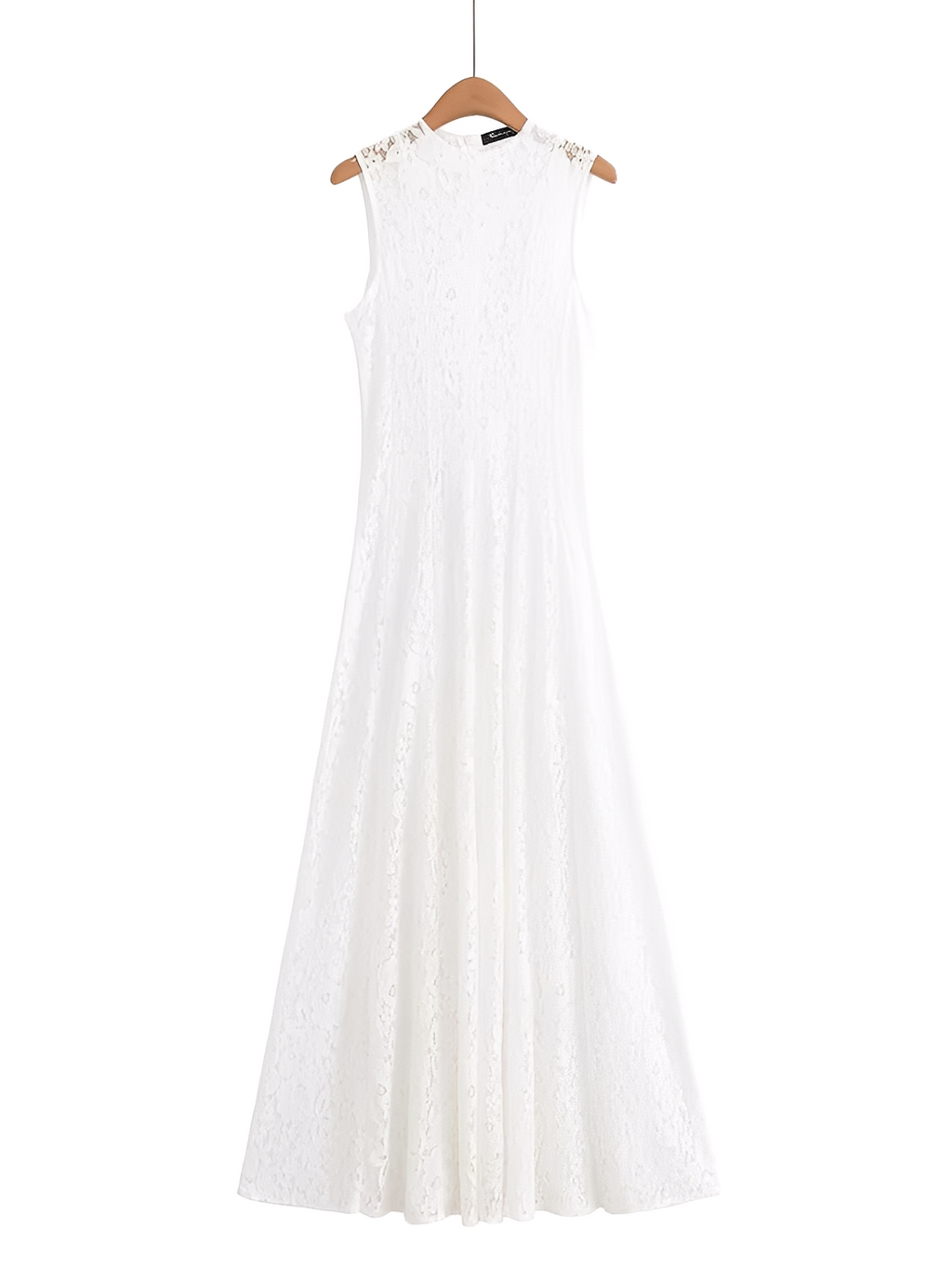 Vestido Midi em Renda Texturizada com Flores Acinturado – Carlota