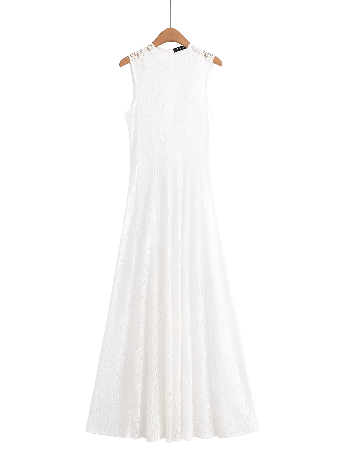 Vestido Midi em Renda Texturizada com Flores Acinturado – Carlota [FRETE FULL]
