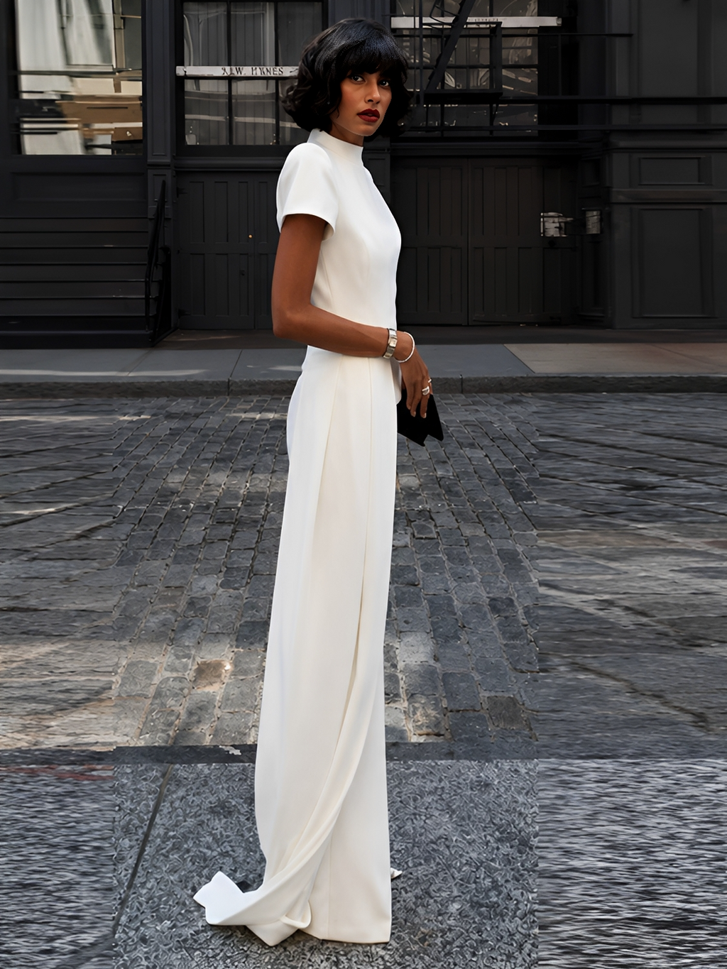 Conjunto em Alfaiataria com Blusa Cauda Longa e Calça Pantalona - Florence