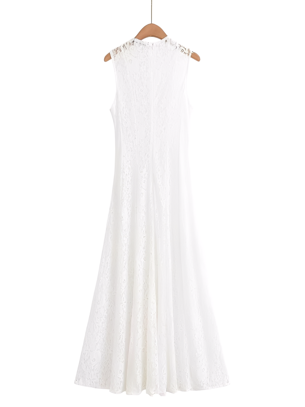 Vestido Midi em Renda Texturizada com Flores Acinturado – Carlota [FRETE FULL]