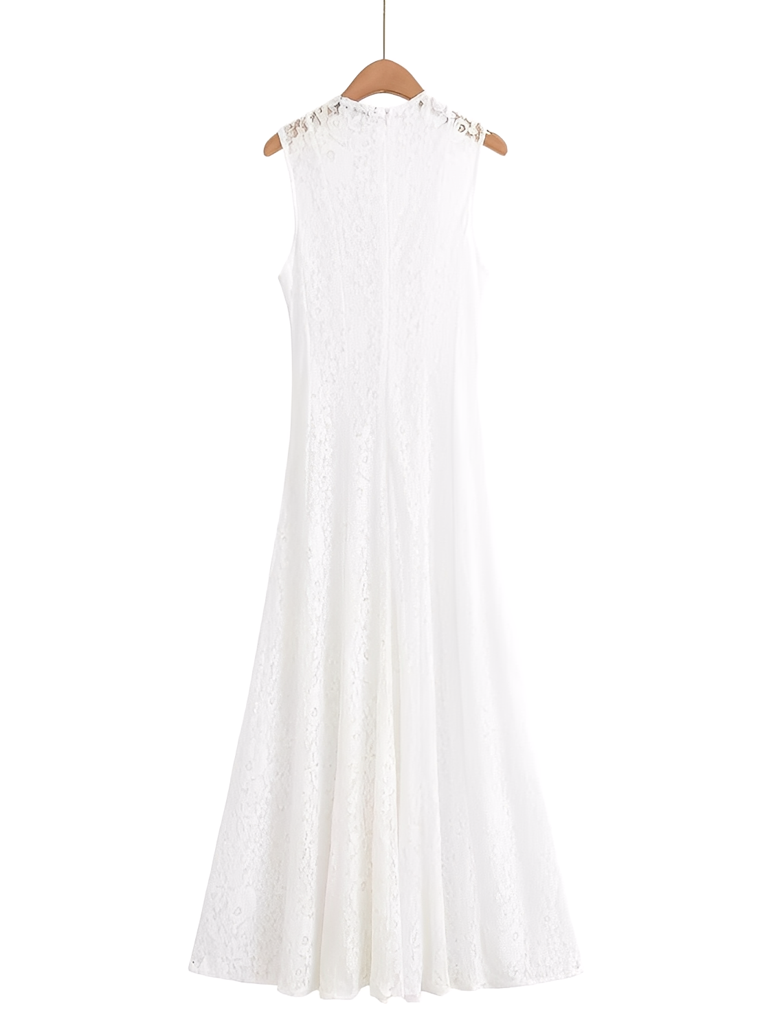 Vestido Midi em Renda Texturizada com Flores Acinturado – Carlota [FRETE FULL]