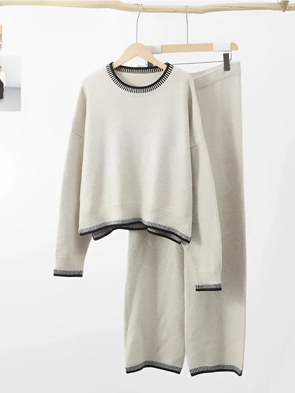 Conjunto Feminino com Suéter e Calça com Detalhes em Crochê – Íris [FRETE FULL]