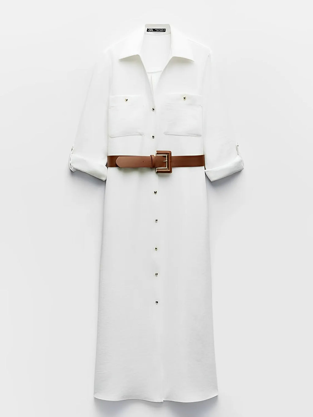 Vestido Chemise com Decote em V e Abertura Frontal em Botões – Alexandra