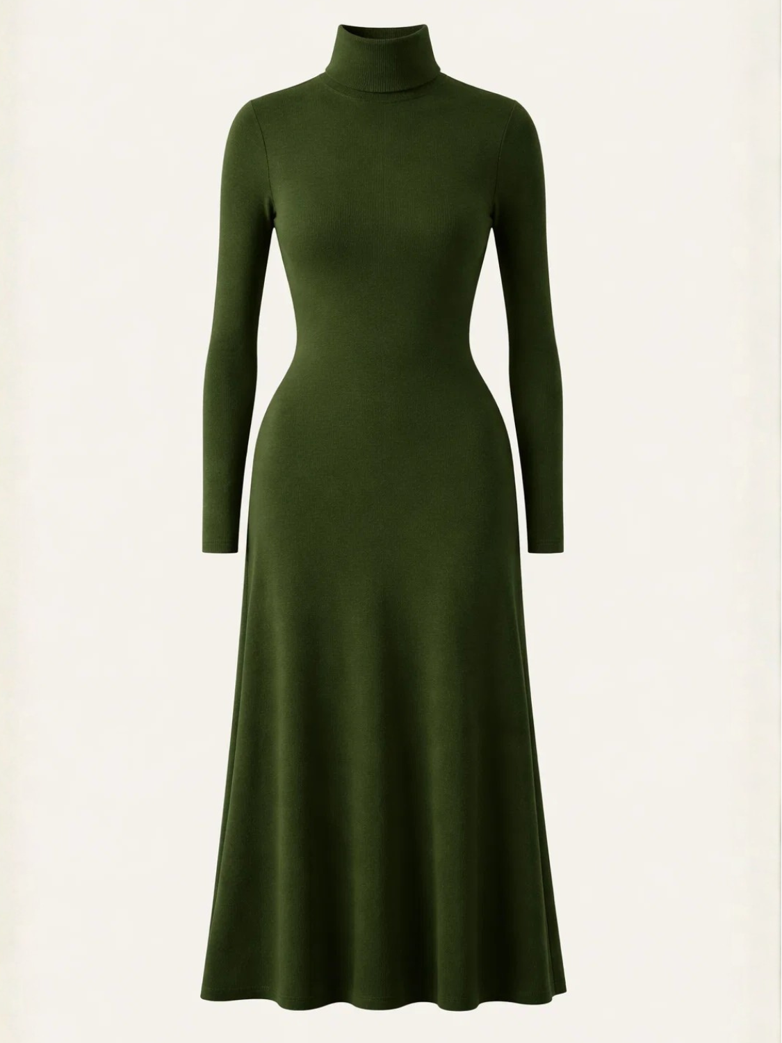 Vestido Maxi Modelagem Evasê com Gola Alta e Manga Longa – Thamara [FRETE FULL]