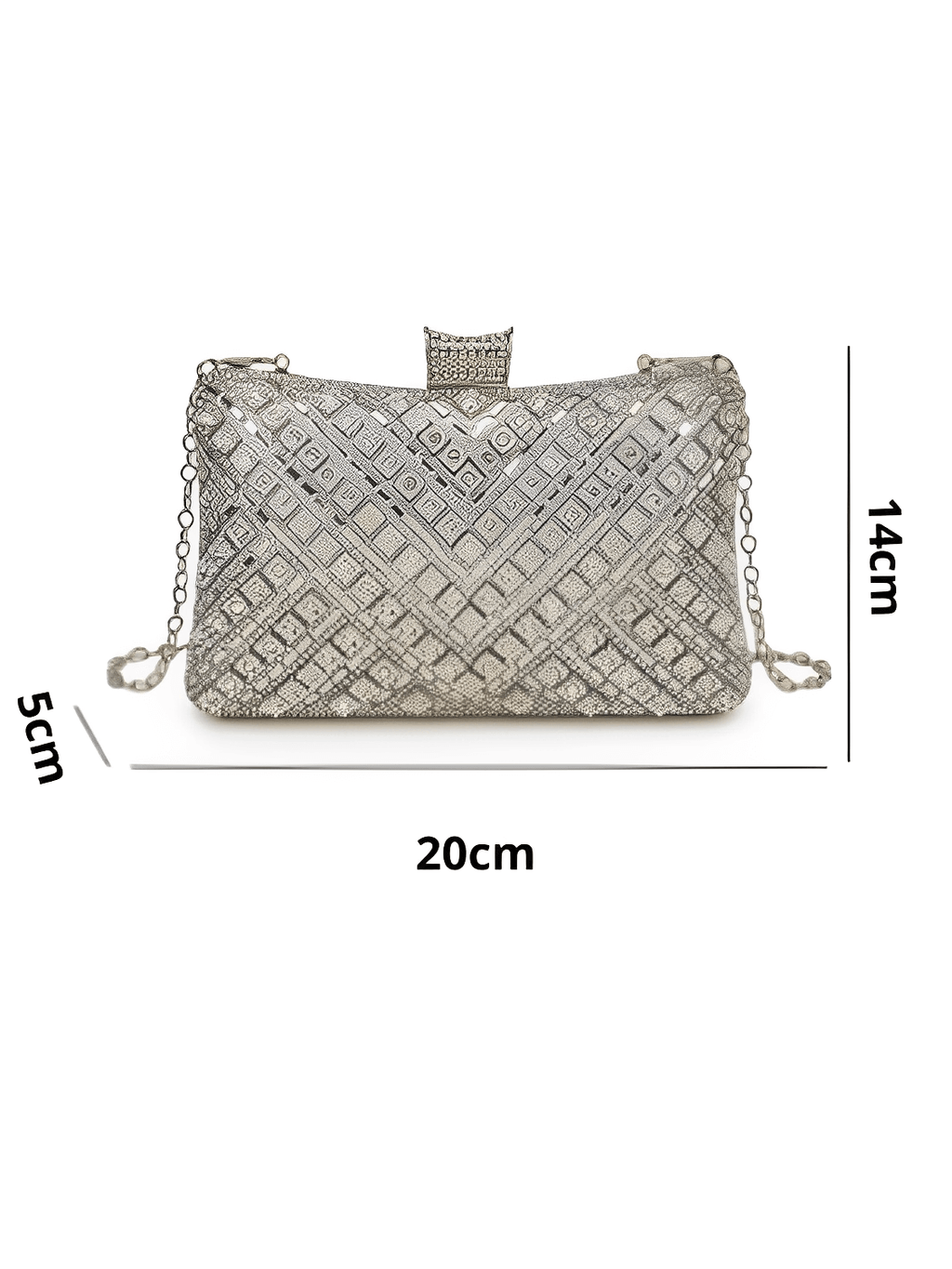 Bolsa Feminina Clutch Com Cristais e Alças Removíveis para Festa – Nayra