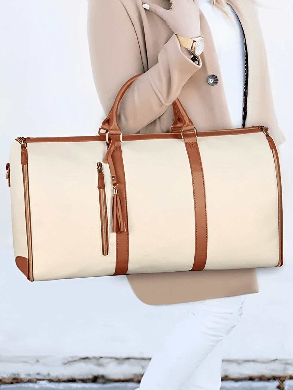 Bolsa Feminina de Viagem em Couro PU Dobrável Multifuncional – Angela